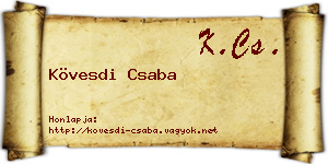 Kövesdi Csaba névjegykártya