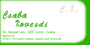 csaba kovesdi business card